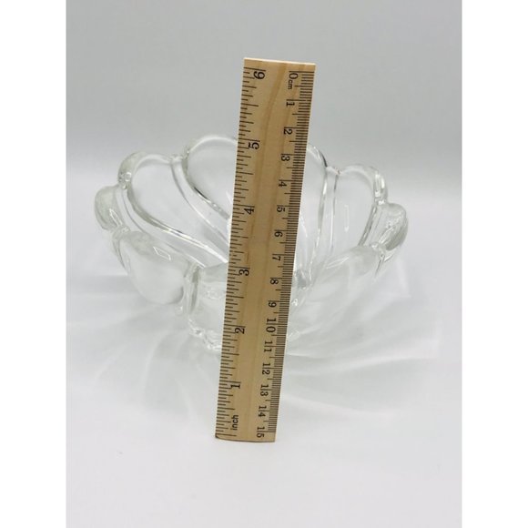 Vintage Mikasa clear crystal swirl scalloped art glass candy, nut dish. Germany - Picture 6 of 7